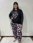 Pijama de Invierno Talles Especiales Corazón Negro
