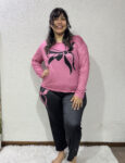 Pijama de Invierno Talles Especiales Moñito Rosa