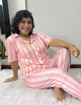 Camisero Pantalón Largo Rayado Rosa