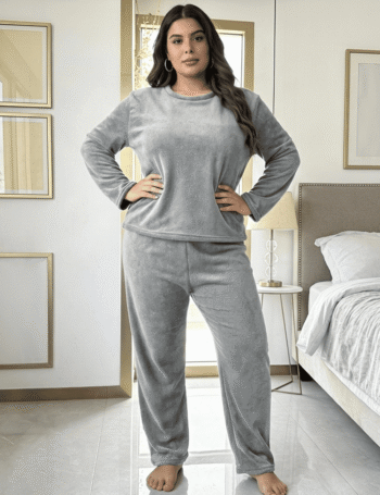 Pijama Polar Gris Importado