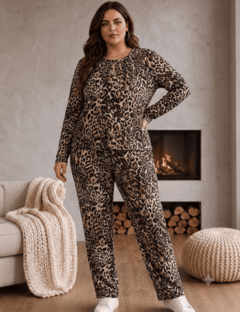 Pijama de Morley Manga Larga Talle Especial Guepardo 1