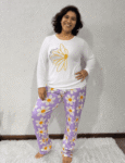 Pijama de Invierno Flores Lilas