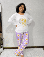 Pijama de Invierno Flores Lilas - Imagen 2