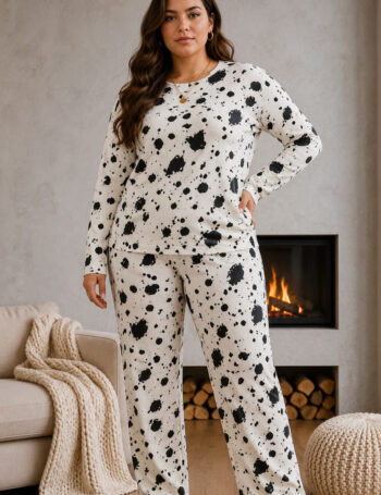Pijama de Morley Manga Larga Talle Especial Granizado