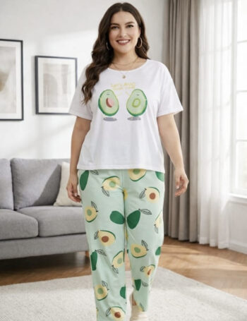 Pijama Talle Especial 2 Piezas Importado Palta