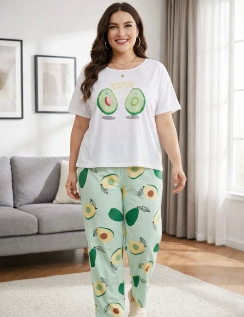 Pijama Talle Especial 2 Piezas Importado Palta