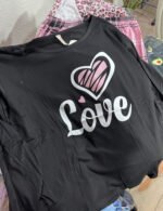 Pijama Manga Larga Talle Especial 2 Piezas Importado Negro y Rosa Cuadros - Imagen 2