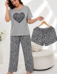 Pijama Talle Especial 3 Piezas Importado Gris