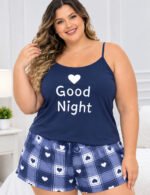 Pijama Talle Especial 2 Piezas Solero Importado Azul Marino "Good Night"